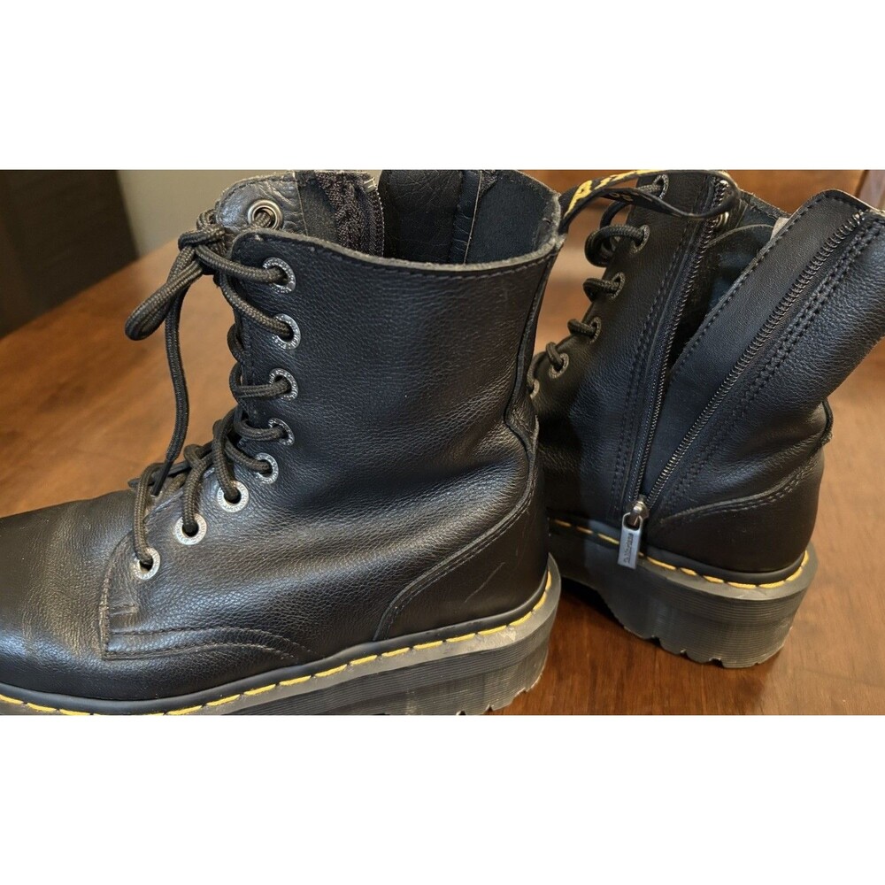 Dr. Martens Jadon Platform Leather Women's Boot - Black Polished Smooth,... - Picture 9 of 14